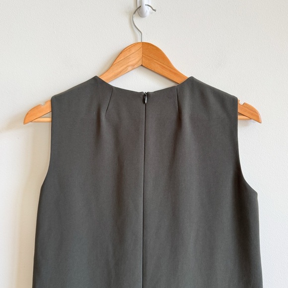 THEORY • Column Shift Dress in Green Slate - Picture 7 of 12